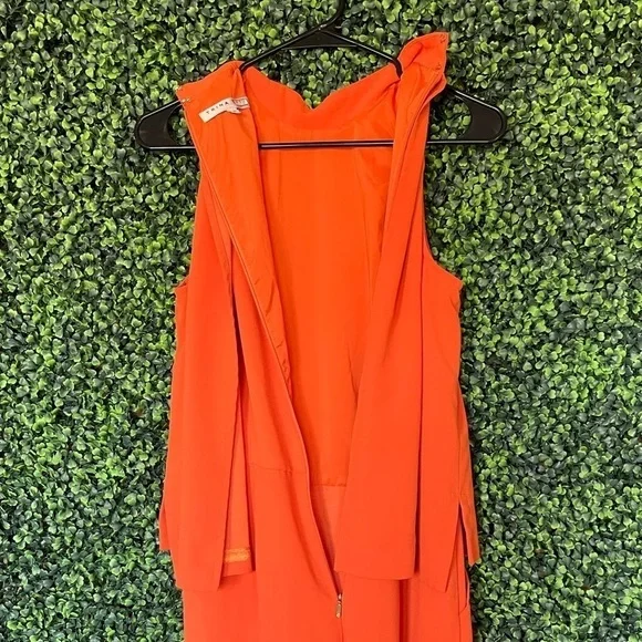 Trina Turk Marisa Sleeveless Crepe Illusion Jumpsuit, Hot Mambo